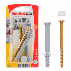 Fischer 84340, Kit di viti e tasselli a muro, Mattone, Cemento, 2 pz, Blister