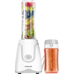 Sencor - Mini Frullatore Smoothie Ultra-Potente 500W, 2 Bottiglie Tritan 0,6L & 0,3L senza bpa, Lame Titanio Lunga Durata Anti-Ossidazione, per Zuppe