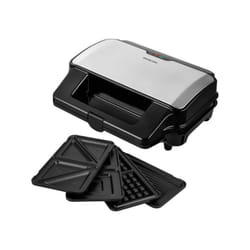 Sencor - Appareil a croque-monsieur 4 en 1 ssm 9940SS - 900 w - 4 Piattos - Boîtier CoolTouch - Argent