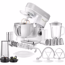Motore estremamente potente da 1200 W per risultati perfetti. Ciotola in acciaio inox da 5 l per tutti i tipi di pasta (0,8 k ...