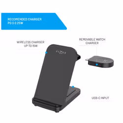 FIXED FIXPOS-SA-BK Caricabatterie per dispositivi mobili Orologio intelligente, Smartphone, Cuffie Nero USB Carica wireless Ricarica rapida Interno - Vista aggiuntiva 7