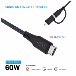 FIXED FIXDB-CCL3-GR cavo USB USB 2.0 3 m USB C USB C/Lightning Grigio - Vista aggiuntiva 4