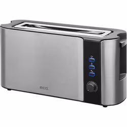 ECG ST 10630 SS, 2 fetta/e, Nero, Argento, Acciaio inox, Pulsanti, Manopola, 1000 W, 220 - 240 V