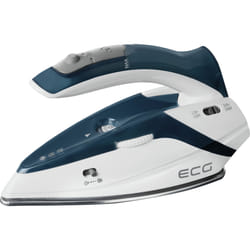 ECG NZ 210 Travel Ferro da stiro a secco e a vapore Acciaio inossidabile 1100 W Blu, Bianco