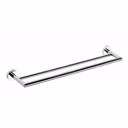 Porta asciugamani doppio finitura cromata materiale ottone cromato dimensioni 655 × 55 × 110 mm installazione mediante perfor ...