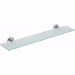 Mensola in vetro finitura cromata materiale vetro opalino e ottone cromato dimensioni del prodotto 600 × 55 × 130 mm installa ...