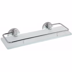 Mensola in vetro con barra orizzontale ribaltabile 300 mm finitura cromata materiale ottone cromato e vetro opalino dimension ...