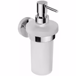 Dispenser di sapone liquido volume 230 ml finitura cromata materiale del supporto ottone dispenser in vetro opalino dimension ...