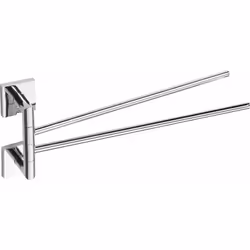 Porta asciugamani doppio girevole finitura: acciaio inox spazzolato materiale: acciaio inox dimensioni 420 × 165 × 70 mm inst ...