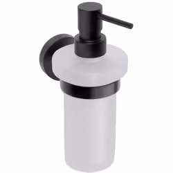 Dettagli del dispenser di sapone liquido a parete Bemeta DARK : Dimensioni: 19x13,3x8 cm Capacità: 230 ml / 19 x ø 8cm Materi ...