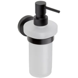 Bemeta - Sapho X-Round - Distributore di sapone con supporto, vetro smerigliato/nero XR101B