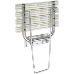 Help Sedile pieghevole per doccia con gamba di sicurezza 44x46x47cm in acciaio inox spazzolato, bianco (301102182) - Bemeta