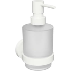 Bemeta - Sapho X-Round - Distributore di sapone con supporto, vetro smerigliato/bianco XR103W