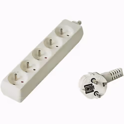 PremiumCord PP5-02, 2 m, Tipo E/F, Bianco, 5 presa(e) AC, 250 V, 10 A
