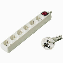 PremiumCord PP6K-02 prolunghe e multiple 2 m 6 presa(e) AC Bianco