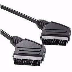 PremiumCord Scart-Scart 2m M/M, 2 m, SCART (21-pin), SCART (21-pin), Nero, Maschio/Maschio
