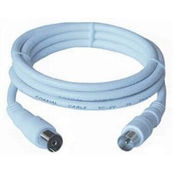 PremiumCord TV M/F, 75 Ohm, 2m cavo coassiale IEC Bianco