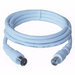 PremiumCord TV M/F, 75 Ohm, 5m, 5 m, IEC, IEC, Bianco