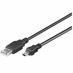 PremiumCord 1m USB2.0 - miniUSB M/M, 1 m, USB A, Mini-USB B, USB 2.0, Maschio/Maschio, Nero
