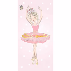 Jerry Fabrics 22TW231, Immagine, Multicolore, Rettangolare, Ballerina, 1 persona(e), Cotone