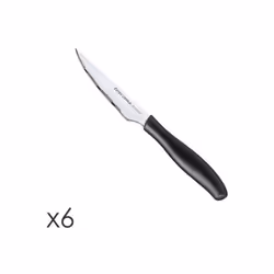 tescoma set 6 coltelli bistecca sonic 862020 coltello per la carne con manico ergonomico in plastica nera resistente. perfett ...