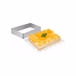 Stampo ad anello per torte di forma rettangolare regolabile per dimensioni comprese tra 28x20 cm a 50x34 cm è provvisto di un ...