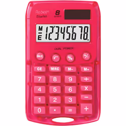Rebell Starlet PK, Tasca, Calcolatrice di base, 8 cifre, 1 linee, Batteria/Solare, Rosa
