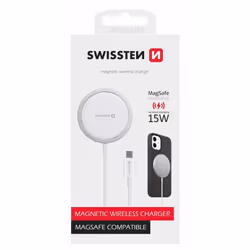 Swissten MagStick Smartphone Bianco USB Carica wireless Interno