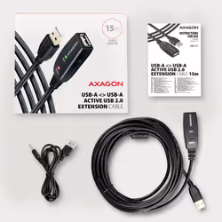 Axagon ADR-215 USB 2.0 A-M -> A-F active extension/repeater cable 15m - Kabel - Digital/Daten cavo USB USB A Nero - Vista aggiuntiva 8
