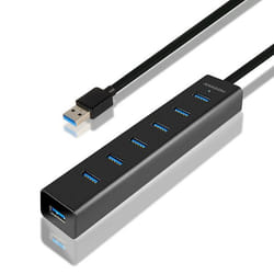 Axagon HUE-SA7BP hub di interfaccia USB 3.2 Gen 1 (3.1 Gen 1) Type-A 5000 Mbit/s Nero