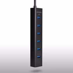 Axagon HUE-SA7BP hub di interfaccia USB 3.2 Gen 1 (3.1 Gen 1) Type-A 5000 Mbit/s Nero - Vista aggiuntiva 3