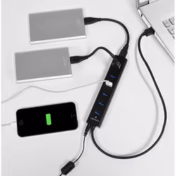 Axagon HUE-SA7BP hub di interfaccia USB 3.2 Gen 1 (3.1 Gen 1) Type-A 5000 Mbit/s Nero - Vista aggiuntiva 4