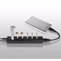 Axagon HUE-SA7BP hub di interfaccia USB 3.2 Gen 1 (3.1 Gen 1) Type-A 5000 Mbit/s Nero - Vista aggiuntiva 5