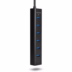 Axagon HUE-SA7BP hub di interfaccia USB 3.2 Gen 1 (3.1 Gen 1) Type-A 5000 Mbit/s Nero - Vista aggiuntiva 6