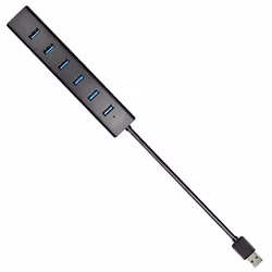 Axagon HUE-SA7BP hub di interfaccia USB 3.2 Gen 1 (3.1 Gen 1) Type-A 5000 Mbit/s Nero - Vista aggiuntiva 7