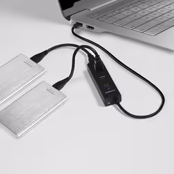 Axagon HUE-S2B hub di interfaccia USB 3.2 Gen 1 (3.1 Gen 1) Type-A 5000 Mbit/s Nero - Vista aggiuntiva 6