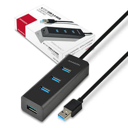 Axagon HUE-S2BL hub di interfaccia USB 3.2 Gen 1 (3.1 Gen 1) Type-A 5000 Mbit/s Nero