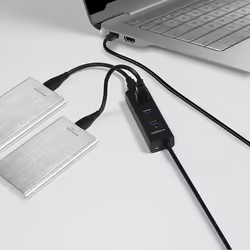 Axagon HUE-S2BL hub di interfaccia USB 3.2 Gen 1 (3.1 Gen 1) Type-A 5000 Mbit/s Nero