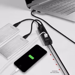Axagon HUE-S2BL hub di interfaccia USB 3.2 Gen 1 (3.1 Gen 1) Type-A 5000 Mbit/s Nero