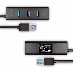 Axagon HUE-S2BL hub di interfaccia USB 3.2 Gen 1 (3.1 Gen 1) Type-A 5000 Mbit/s Nero - Vista aggiuntiva 7