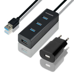 Axagon HUE-S2BP hub di interfaccia USB 3.2 Gen 1 (3.1 Gen 1) Type-A 5000 Mbit/s Nero