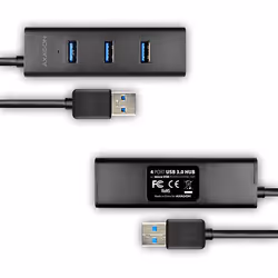 Axagon HUE-S2BP hub di interfaccia USB 3.2 Gen 1 (3.1 Gen 1) Type-A 5000 Mbit/s Nero - Vista aggiuntiva 4