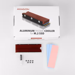 Axagon CLR-M2 sistema di raffreddamento per computer M.2 NVMe SSD, Unità allo stato solido Dissipatore di calore/Radiatore Nero, Rosso 1 pz - Vista aggiuntiva 2