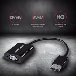 Axagon RVD-VGN cavo e adattatore video 0,15 m DisplayPort VGA (D-Sub) Nero - Vista aggiuntiva 2