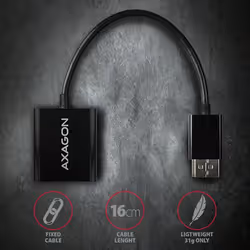 Axagon RVD-VGN cavo e adattatore video 0,15 m DisplayPort VGA (D-Sub) Nero - Vista aggiuntiva 5
