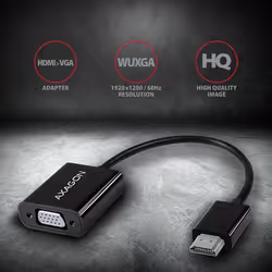 Axagon RVH-VGN cavo e adattatore video 0,15 m HDMI tipo A (Standard) VGA (D-Sub) Nero - Vista aggiuntiva 2