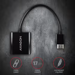 Axagon RVH-VGN cavo e adattatore video 0,15 m HDMI tipo A (Standard) VGA (D-Sub) Nero - Vista aggiuntiva 5