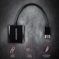 Axagon RVH-VGAN cavo e adattatore video 0,15 m HDMI tipo A (Standard) VGA (D-Sub) Nero - Vista aggiuntiva 6
