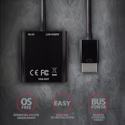 Axagon RVH-VGAN cavo e adattatore video 0,15 m HDMI tipo A (Standard) VGA (D-Sub) Nero - Vista aggiuntiva 7
