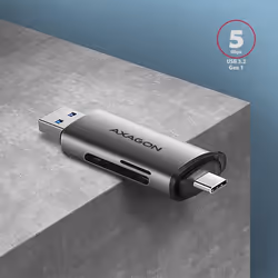 Axagon CRE-SAC lettore di schede USB 3.0 Type-A/Type-C Grigio - Vista aggiuntiva 3